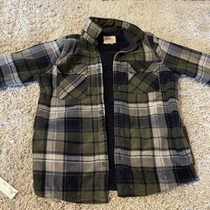 Boston Traders Flannel Jacket Mens M Multicolor Plaid Long Sleeve green/blue